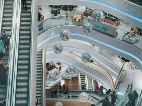 aerial photography of mall interior