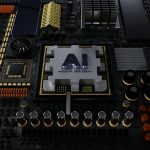 a close up of a computer motherboard with many components