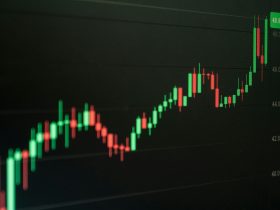 Stock chart indicates growth and potential profit.