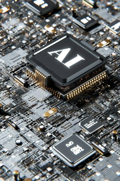a computer chip with the letter a on top of it