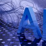 3D rendered ai text on dark digital background