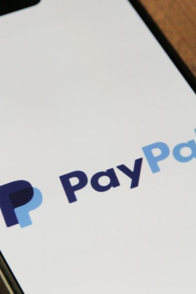 a phone with a pay pay logo on it